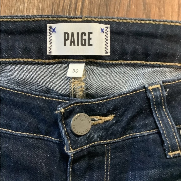 Paige Cut Off Long Short | Dark Wash | 30 - Picture 3 of 4
